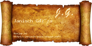 Janisch Géza névjegykártya
